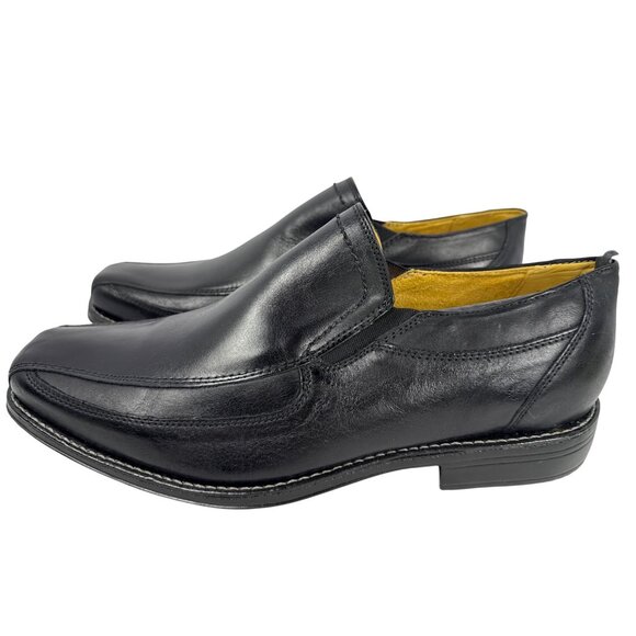 Sandro Moscoloni Men's Berwyn Venetian Leather Black Slip On Loafers Size 12 D - Picture 5 of 10